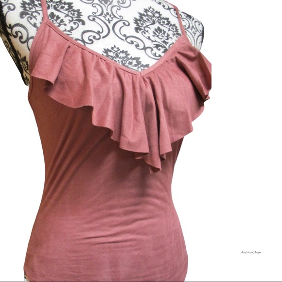 HARLOW & GRAHAM Faux Suede Bodysuit Dusty Rose - Picture 10 of 11